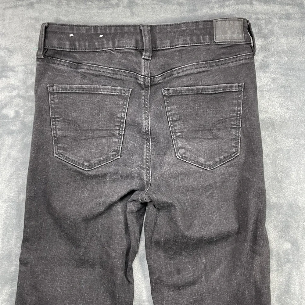 American Eagle Jeans Womens 8 Short Festival‎ Flare Low Rise Black Button Fly